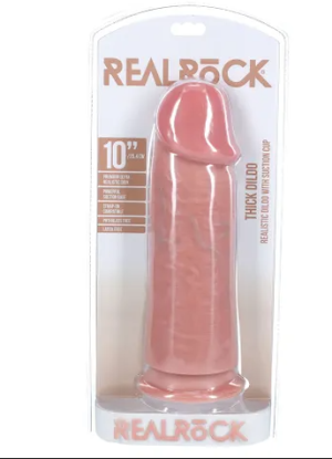 REAL ROCK 10" 25CM EXTRA THICK DILDO - FLESH