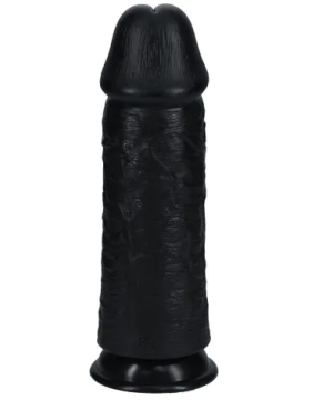 REAL ROCK 10" 25CM EXTRA THICK DILDO - BLACK