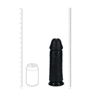 REAL ROCK 10" 25CM EXTRA THICK DILDO - BLACK