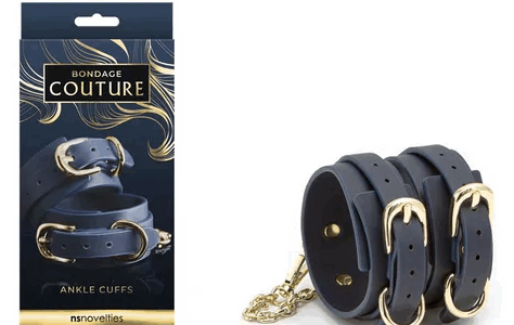 BONDAGE COUTURE ANKLE CUFFS - BLUE