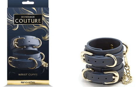 BONDAGE COUTURE WRIST CUFFS - BLUE