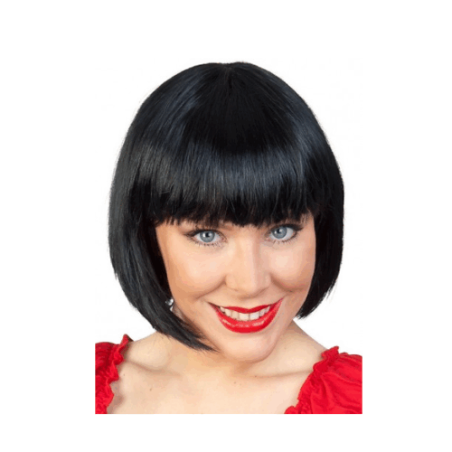 TOM FOOLERY PAIGE BOB WIG WITH FRINGE - BLACK