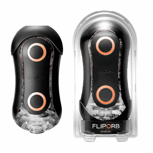TENGA FLIP ORB - BLACK AND ORANGE