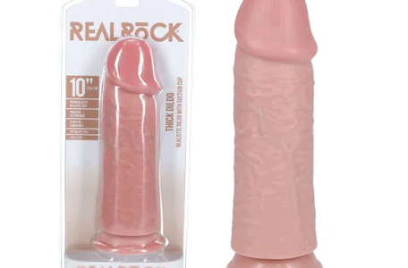 REAL ROCK 10" 25CM EXTRA THICK DILDO - FLESH