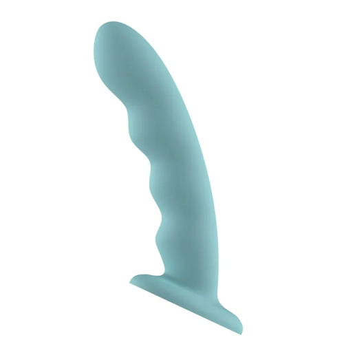 PASSION PLAY LIQUID SILICONE WAVY DILDO BLUE